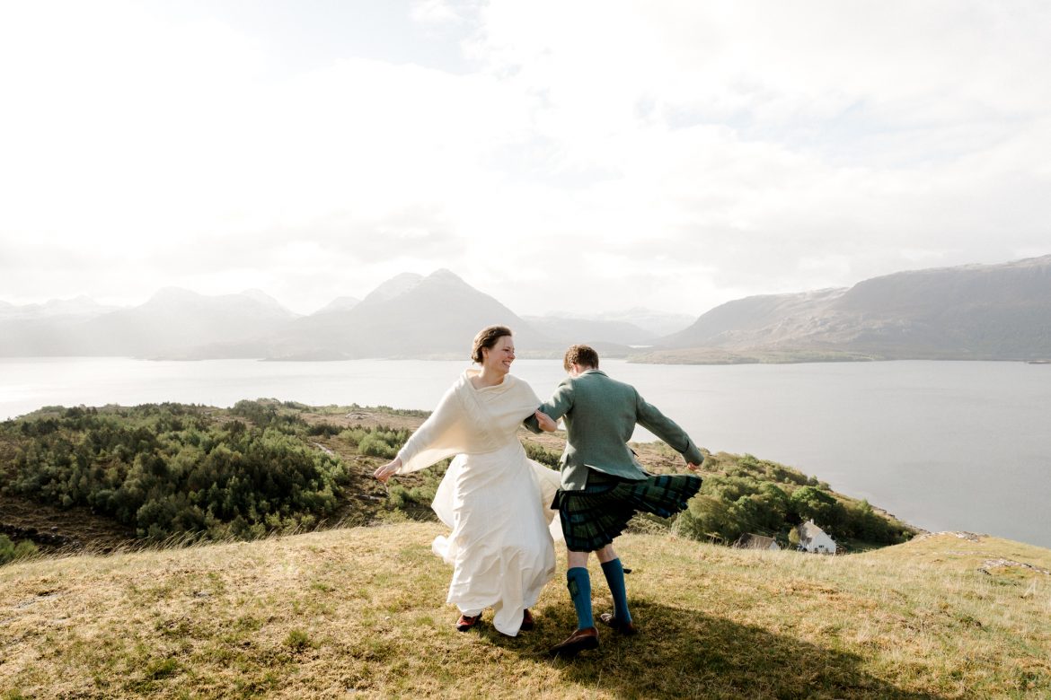 Scottish Highlands wedding, couple dancing, by Lina Hayes Photography