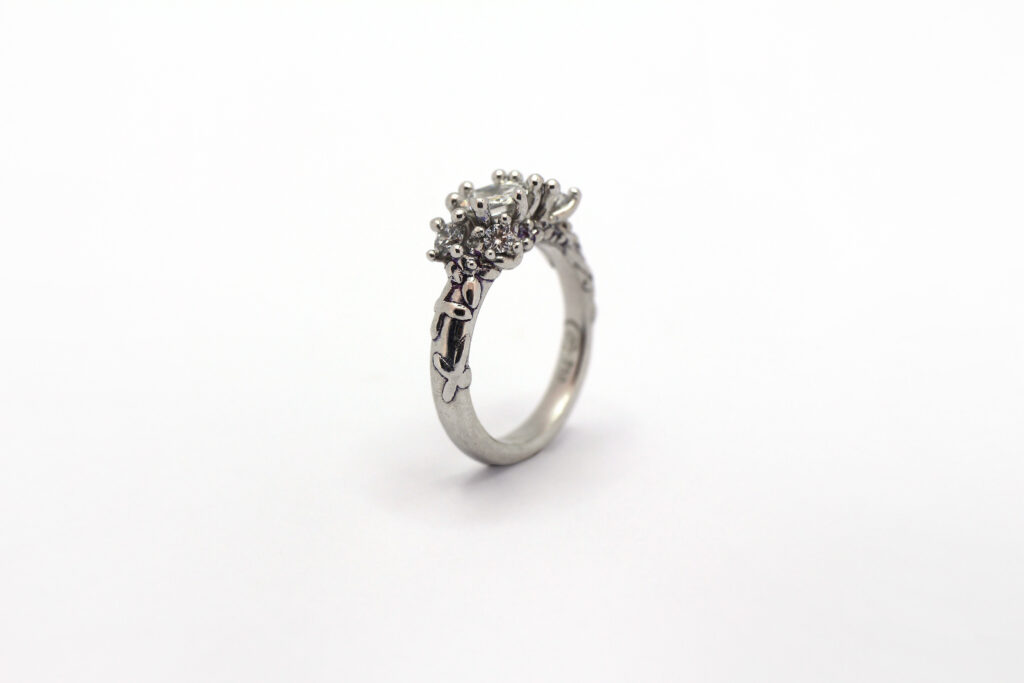 A custom ring inspired by cherry blossoms - by Coral Covey Jewellery