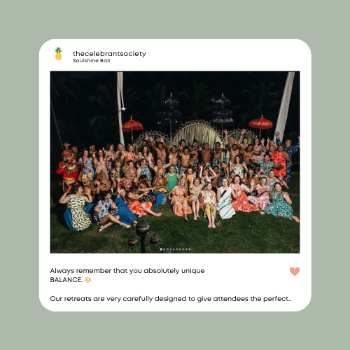 Instagram Reshare - The Celebrant Society Bali Retreat - Photo by WildFlower Weddings